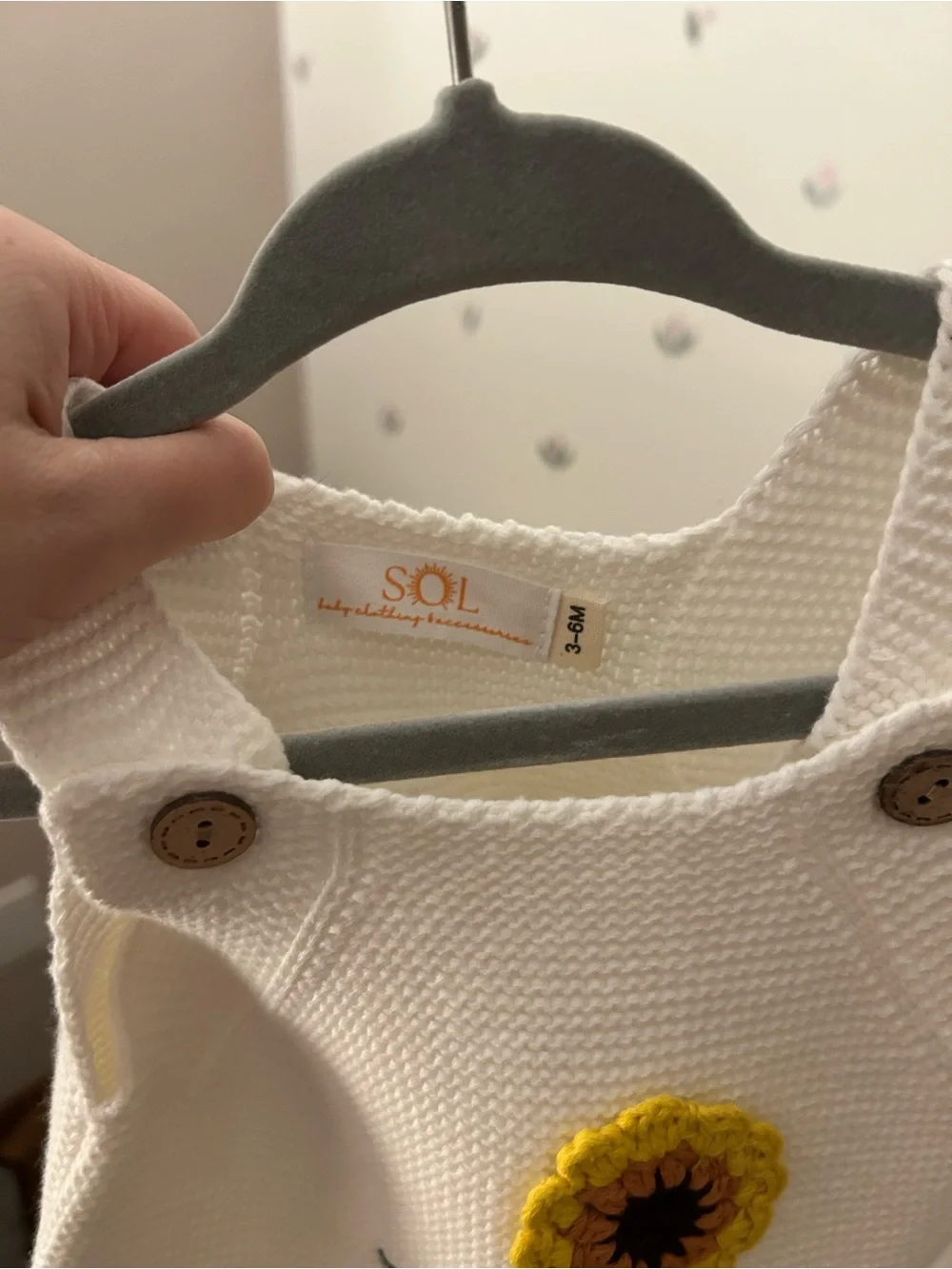 Boutique Knit Baby Sunflower Romper